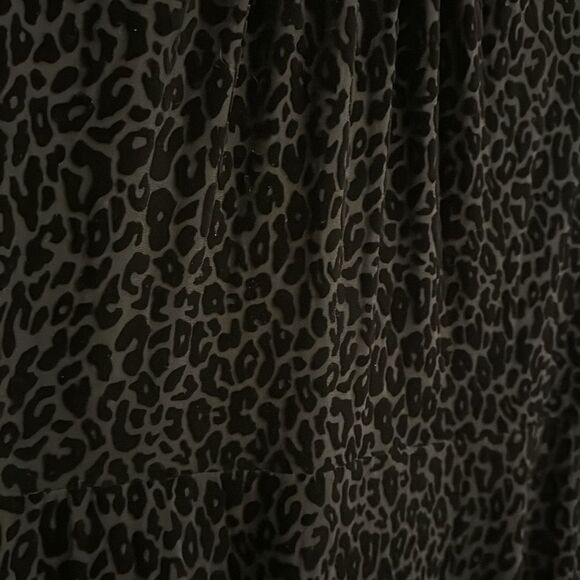 Adrianna Papell Size 12 Velvet Leopard Print Black High Neck Mini Dress - Picture 10 of 16